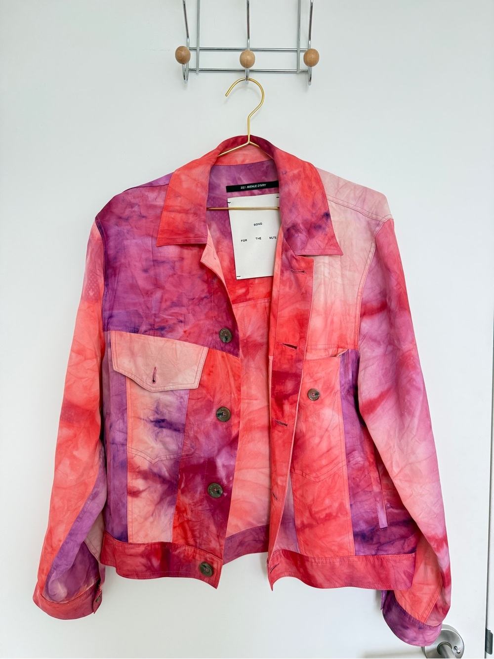 Song For The Mute Tie-Dye Jean Jacket in Pink & Purple